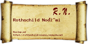 Rothschild Noémi névjegykártya